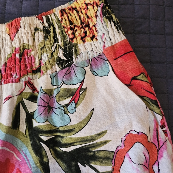 Tahari Tropical Fruit Print Linen-Blend Wide Leg Pants Size Lg - Picture 6 of 10
